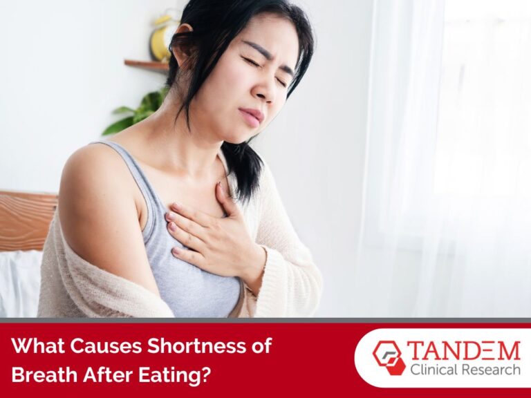 What causes shortness of breath after eating?